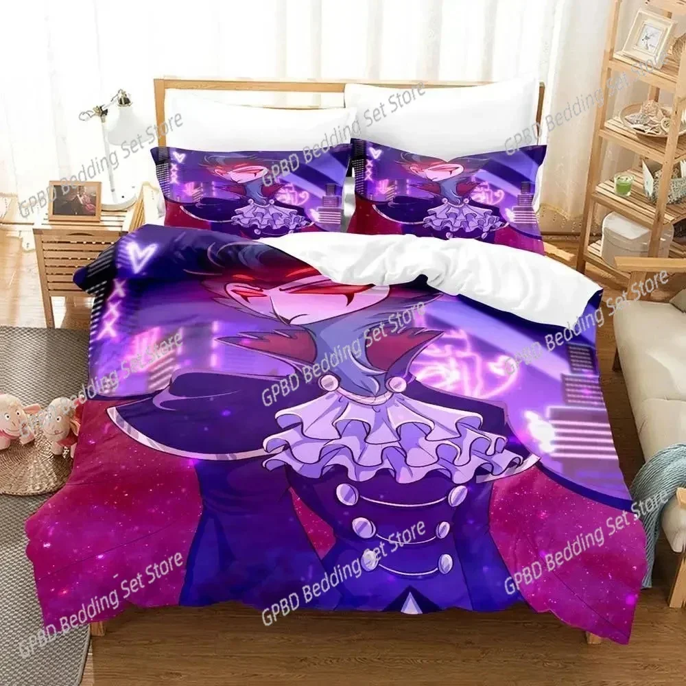 Anime Stolas Helluva Hazbin Hotels Boss 3D Bedding Set Duvet Cover Pillowcases Single Twin Full Queen King Size Home Decor Quilt 5