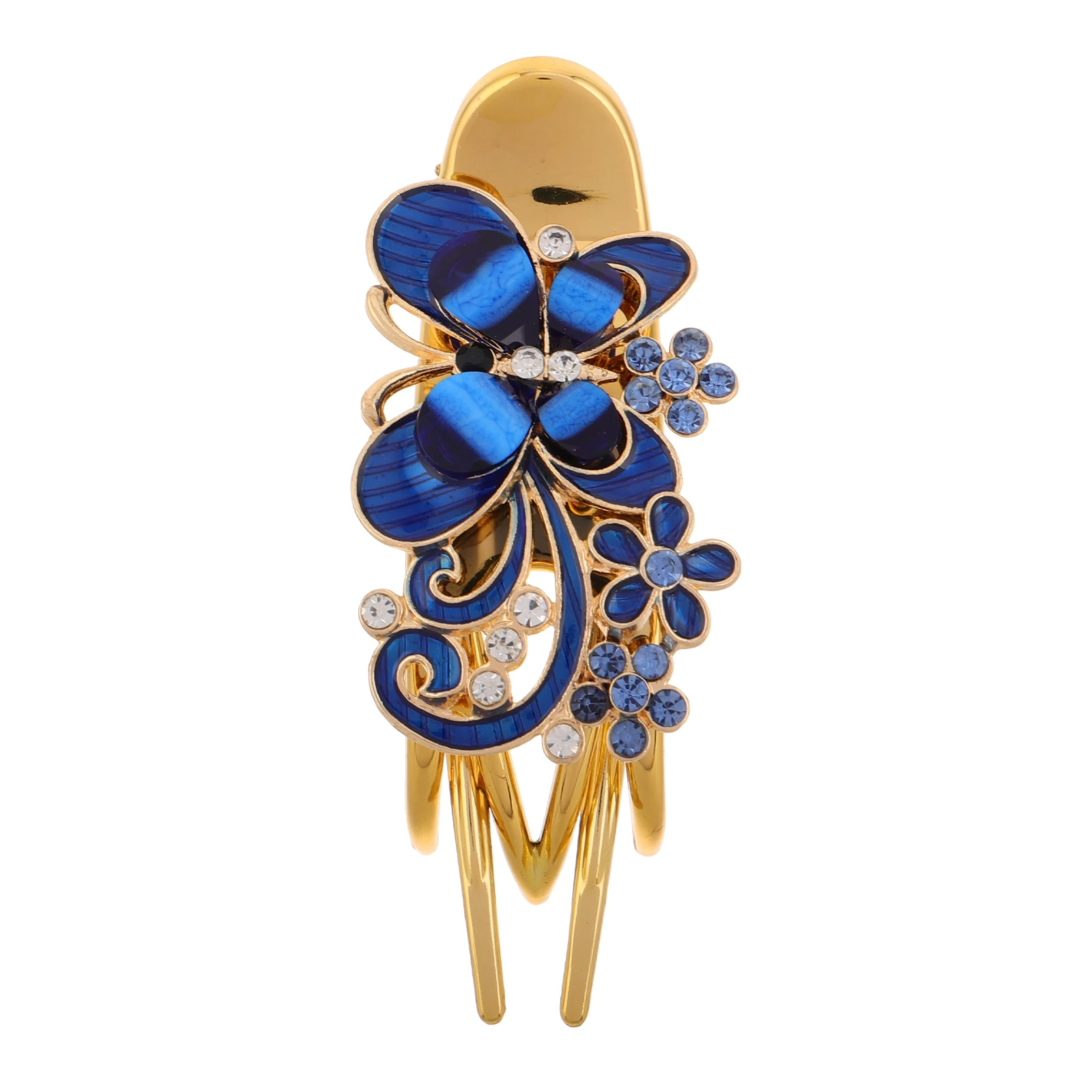 

Butterfly Blue Hair Clip Accessories Women Rhinestone Hairpins Vintage Metal Flower Design Durable Wedding Guests