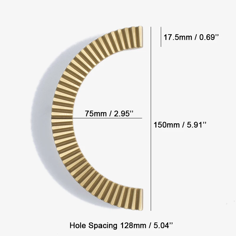 1Pair Solid Brass Semicircle Furniture Pulls Handles Drawer Pulls Cupboard Wardrobe Kitchen Closet Dresser TV Cabinet Pulls Ring