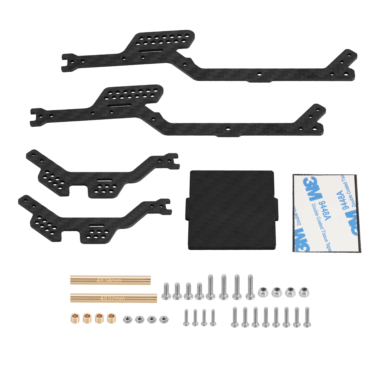 INJORA LCG คาร์บอนไฟเบอร์แชสซีชุดกรอบ Girder สําหรับ 1/18 RC Crawler รถ TRX4M อัพเกรด (4M-38)