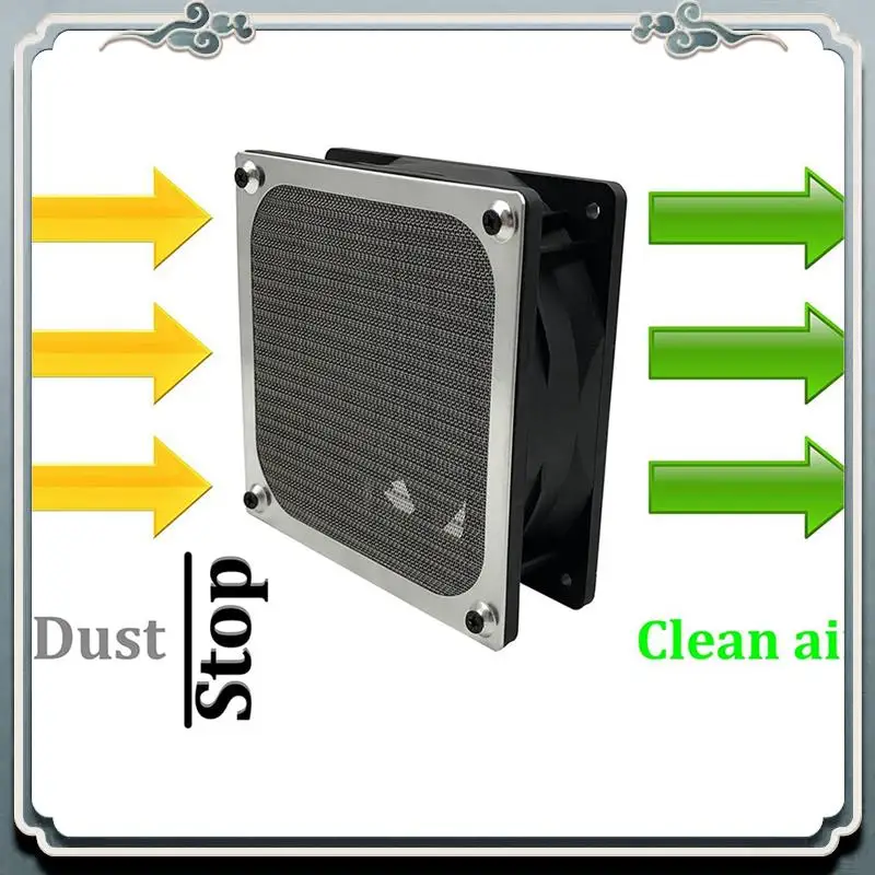 Premium 140Mm Desktop Computer Case Fan Dust Filter Grills Dustproof Case Cover With Screws, Aluminum Frame Mesh, 8 Pack