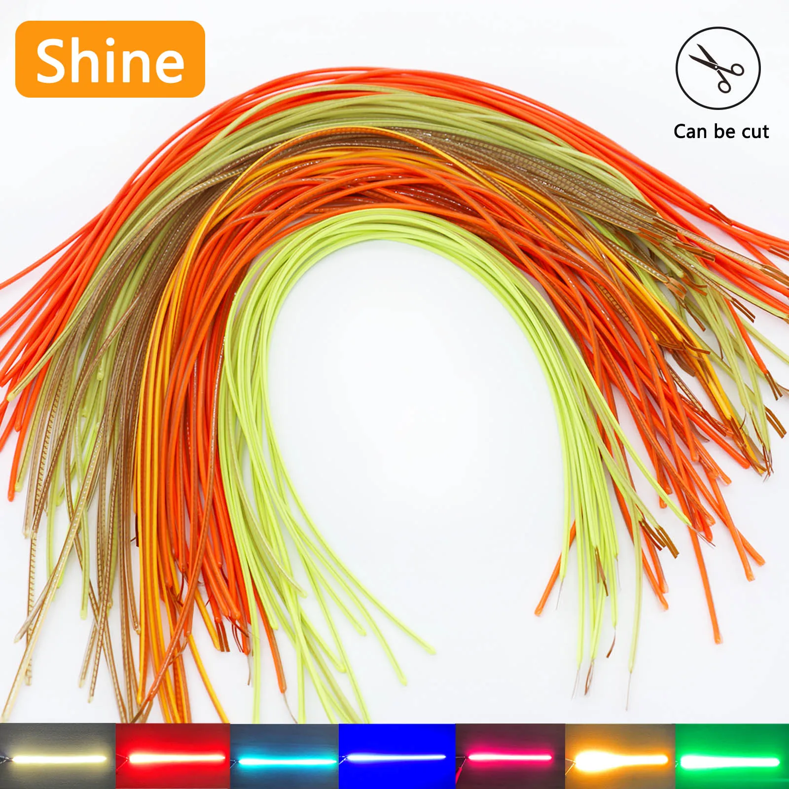 LED Positive And Negative End 300mm 3V Luminous Soft Filament Flexible DIY Bulb Camping Party Holiday Diode Light Source Parts