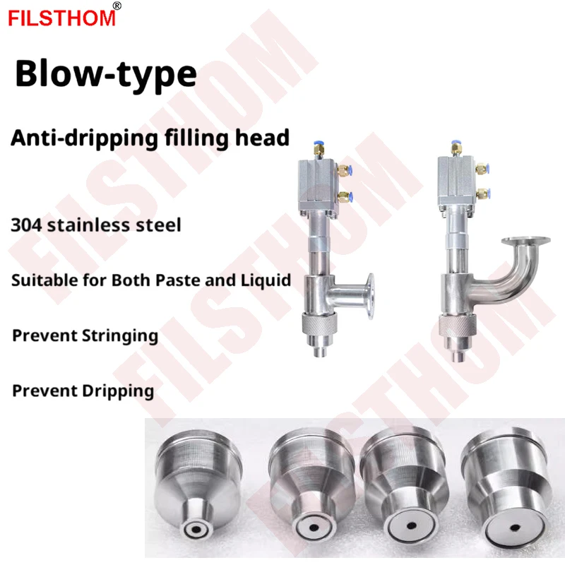 Anti-Drip Blowing Filling Nozzle Head Pneumatic Discharge Outlet Valve For Accessories Component Of Liquid Paste Filling Machine