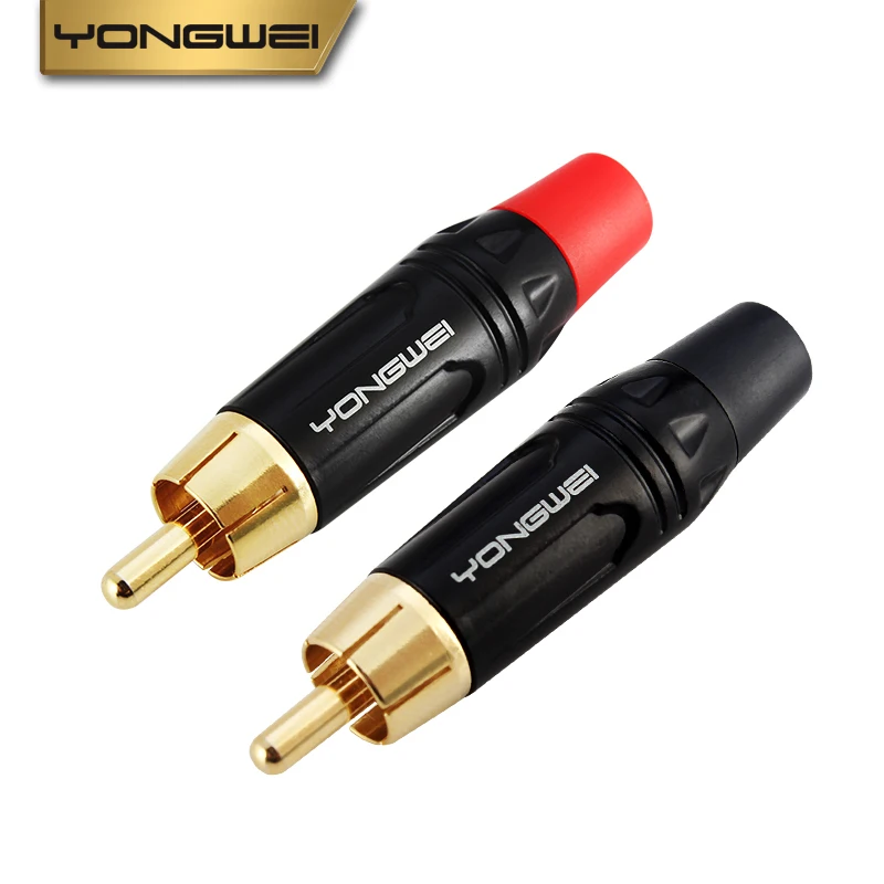 YONGWEI Pure copper gilding RCA Lotus conector,Suitable for AV television audio, power amplifier computer Welded plug