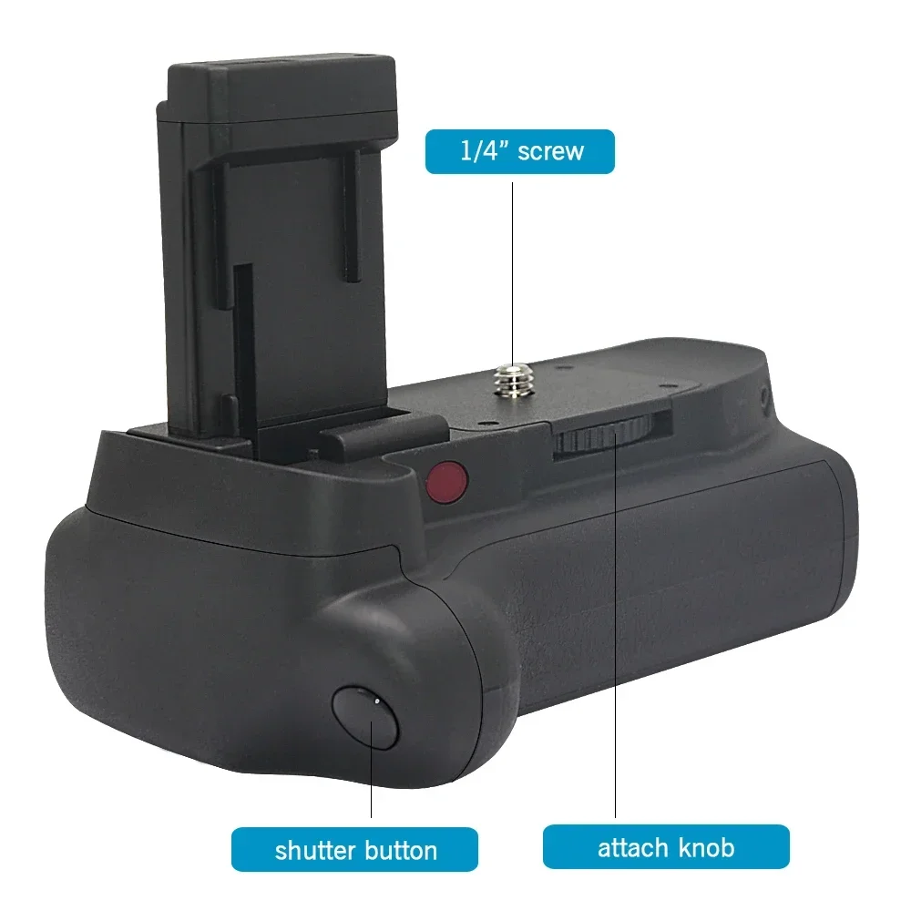 Vertical Battery Grip for Canon EOS 2000D /1500D / 1300D / 1200D / 1100D / Rebel T7 / T6 / T5 / T3 replacement as BG-E10