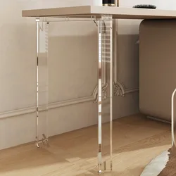 Acrylic Transparent Table Leg Arc U Word Dressing Table Foot Furniture Accessories Island Floating Table Leg Bracket