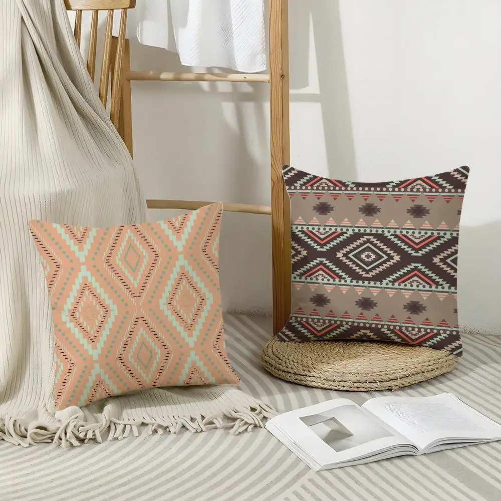 Textile Art Fabric Cushion Cover Short Plush Breathable Pillowcase Odorless Invisible Zipper Washable Removable