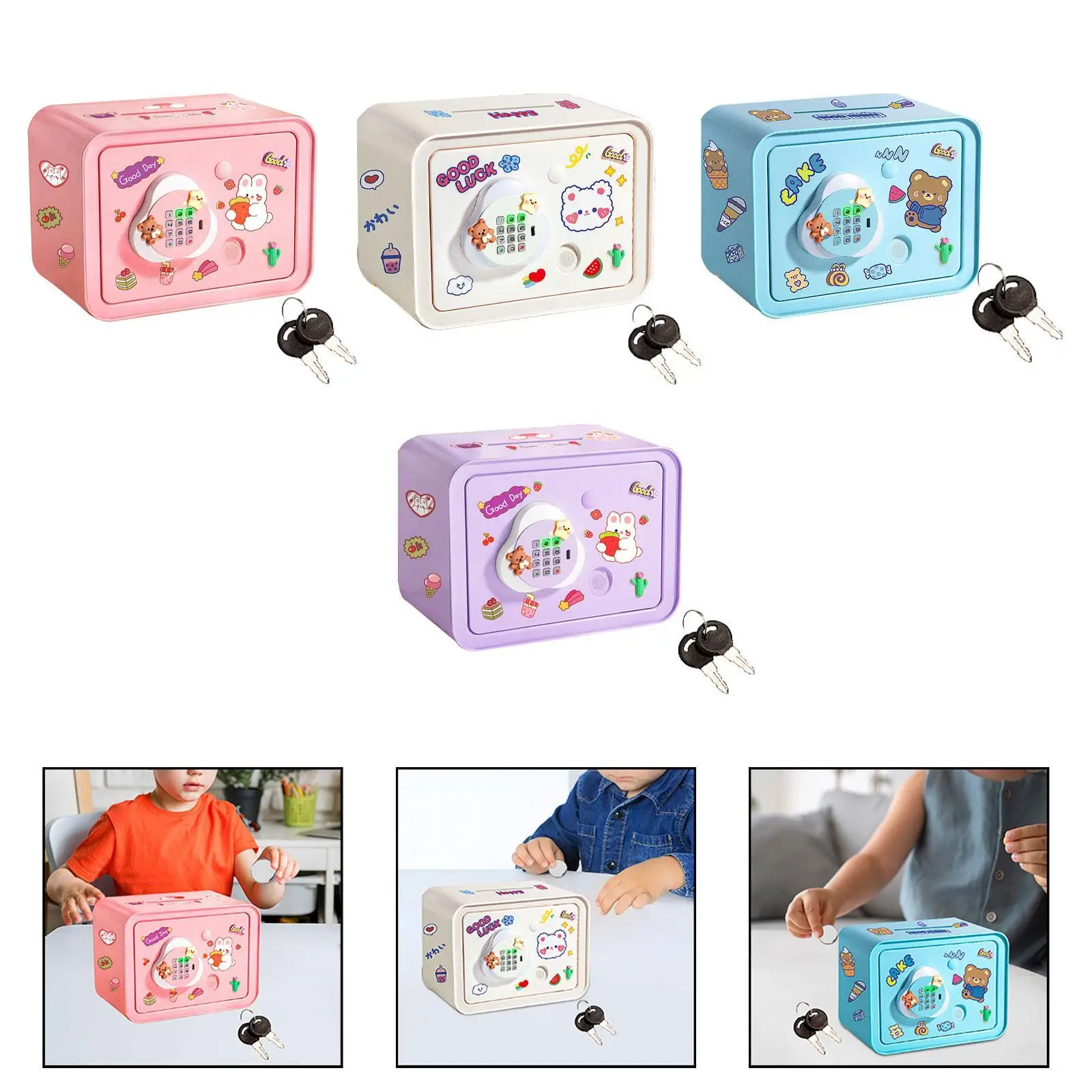 Electronic Piggy Bank with Chinese English Language Switch Cartoon with Songs Money Box Educational Toy for Children Girls Boys