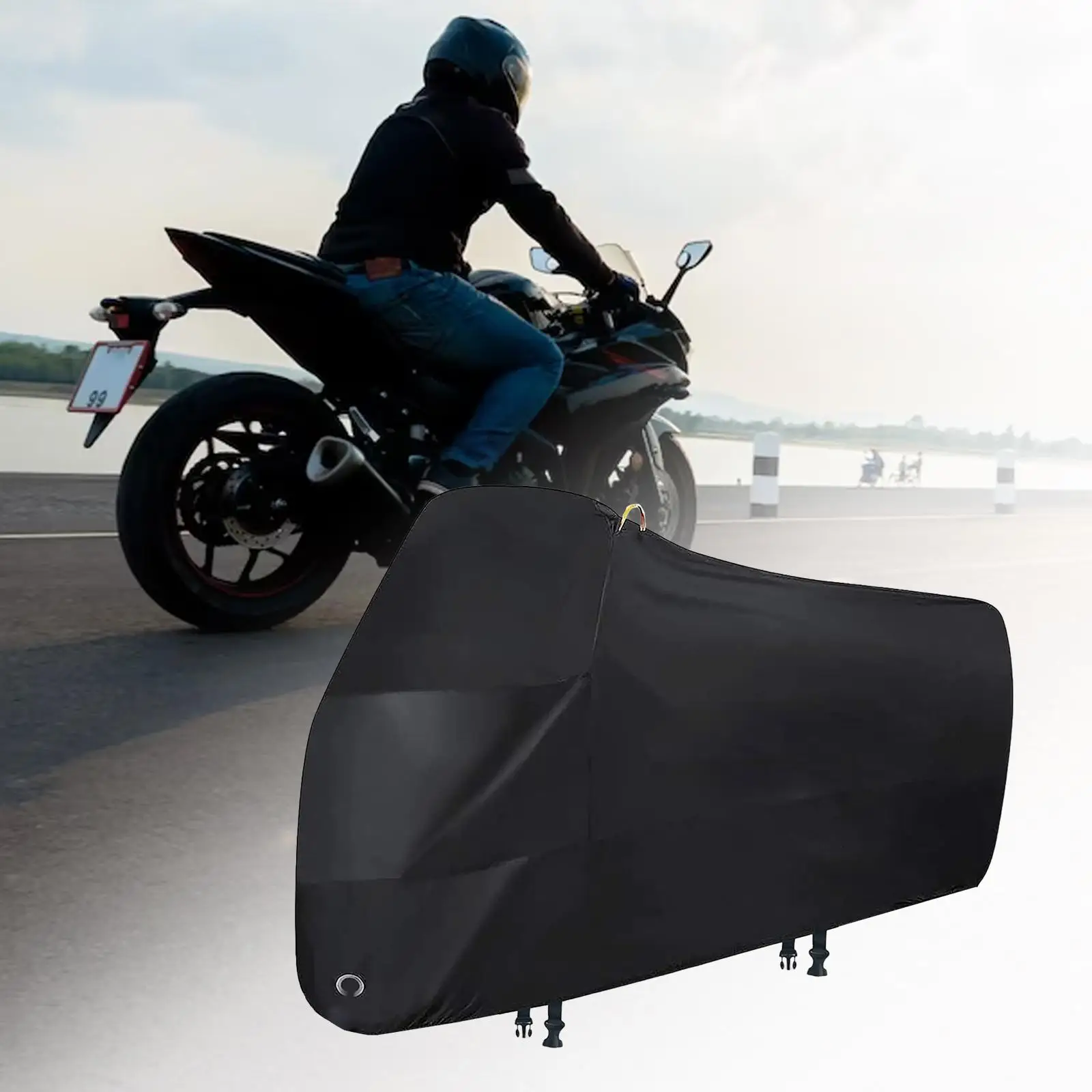 

Motorcycle Cover Motorbike Waterproof Dustproof Cover 79x27.5x43inch Sturdy