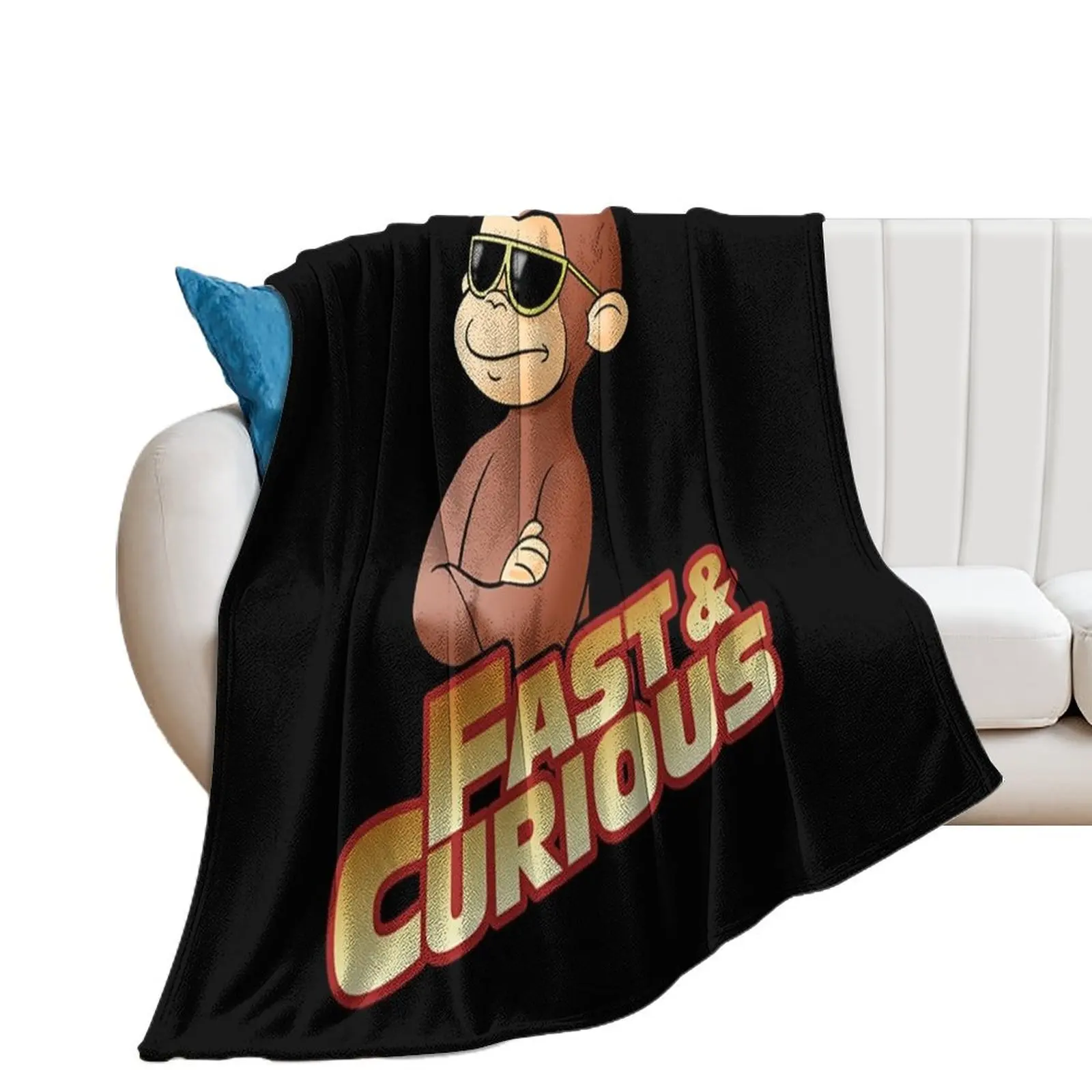 Curious George T-ShirtFAST AND CURIOUS V2 Throw Blanket Hairy Summer Beddings Soft Beds Blankets Sofas Of Decoration Blankets