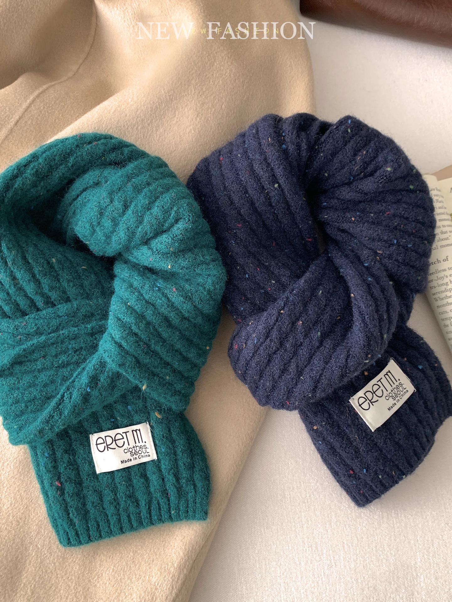 

Корейский вязаный шарф в горошек для женщин, мягкий и клейкий утеплитель для шеи для пар, осенью и зимой