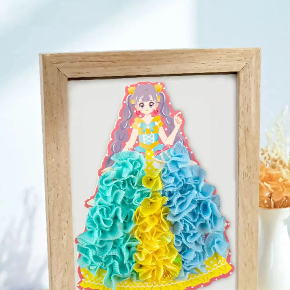 Poke Art DIY Toys Kids Art Education Poke Painting Handmade Diy Toys Childhood Dream Hand-Painted Girl Dress Up Gift