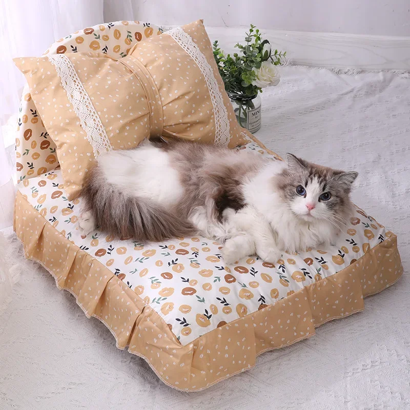 

Princess Cat House Dog Bed Soft Washable Small Dogs Kennel Kitten Sofa Bed Sleeping Mats Comfortable Cat Nest Pet Supplies