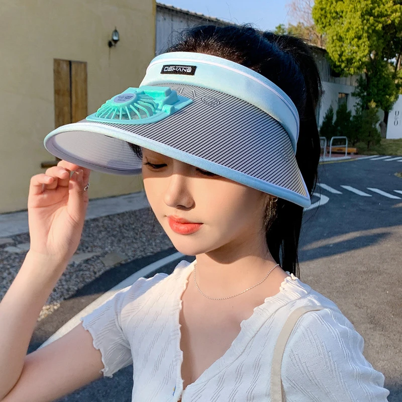 2024 Summer New Women's Sunscreen Hat Anti UV Sunshade Board Women's Electric Fan Beach Sunshade Hat Summer Hats for Women