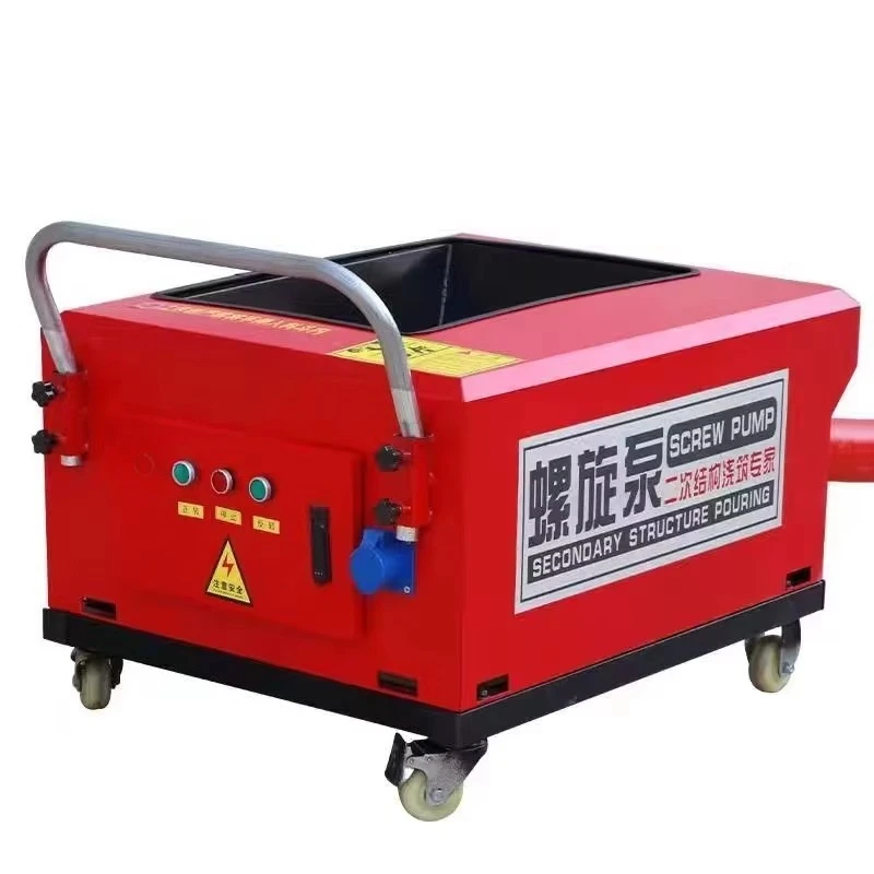 

Small electric concrete spiral pump alloy steel structure high efficiency engine 4-6 m/h cement mortar conveying capacity