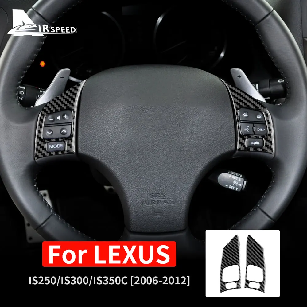 Real Soft Carbon Fiber Sticker For Lexus IS250 300 350C 2006 2007 2008 2009 2010 2011 2012 Steering Wheel Button Switch Trim Car