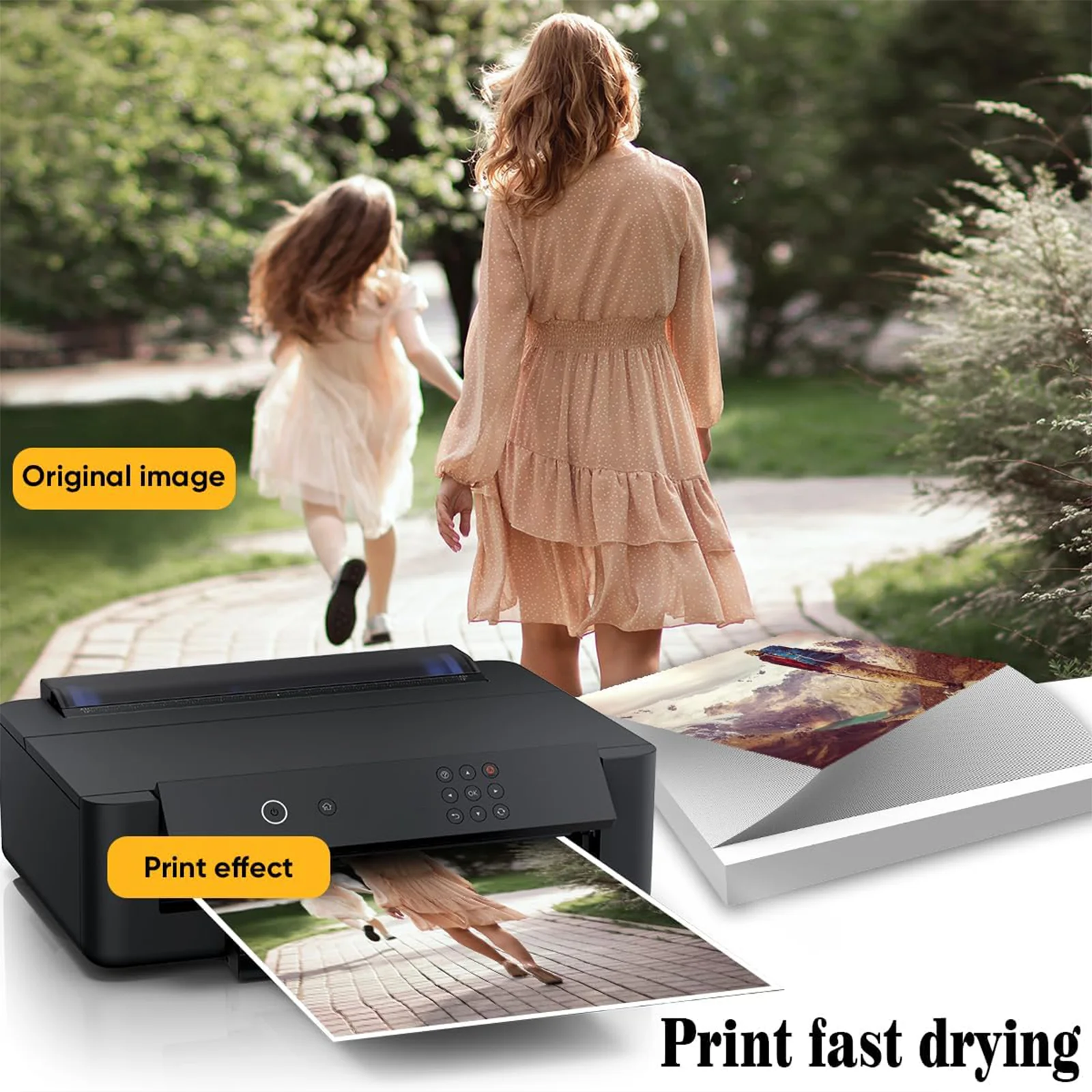 100 Sheets Self-Adhesive Photo Paper, 4R (4x6 inches), 36lb 135Gsm Glossy Sticker Photo Paper for Inkjet Printers