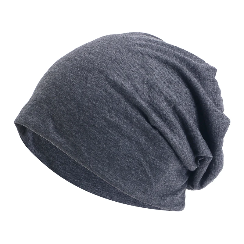 New Beanie Hat for Women Man Autumn Winter Elastic Casual Solid Color Slouchy Chemo Cap