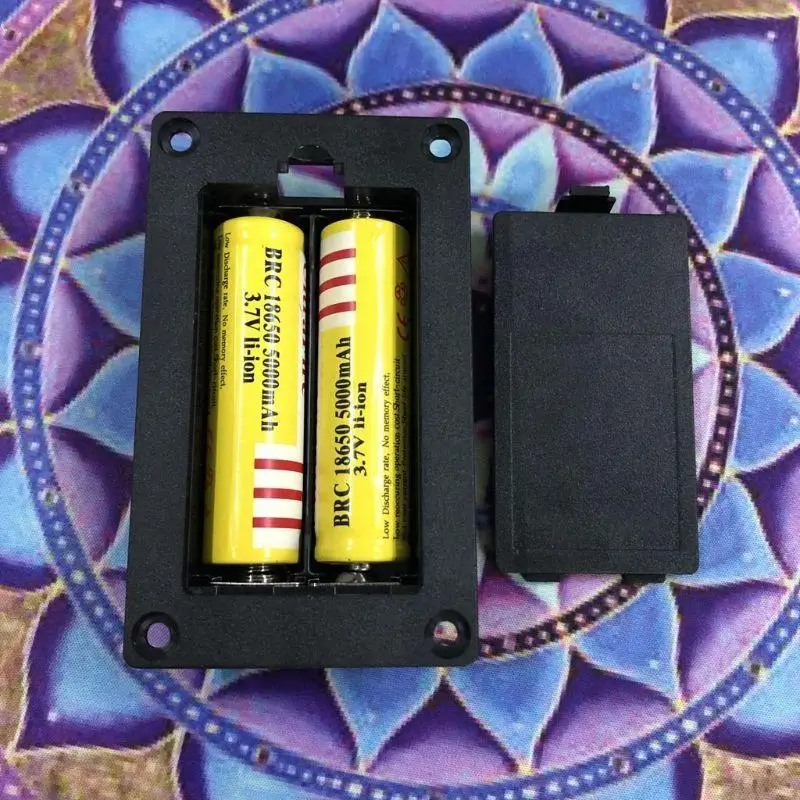 E1PF Plastic 18650 Battery Storage Box for Case 2 Slot Way DIY Batteries Clip Holder
