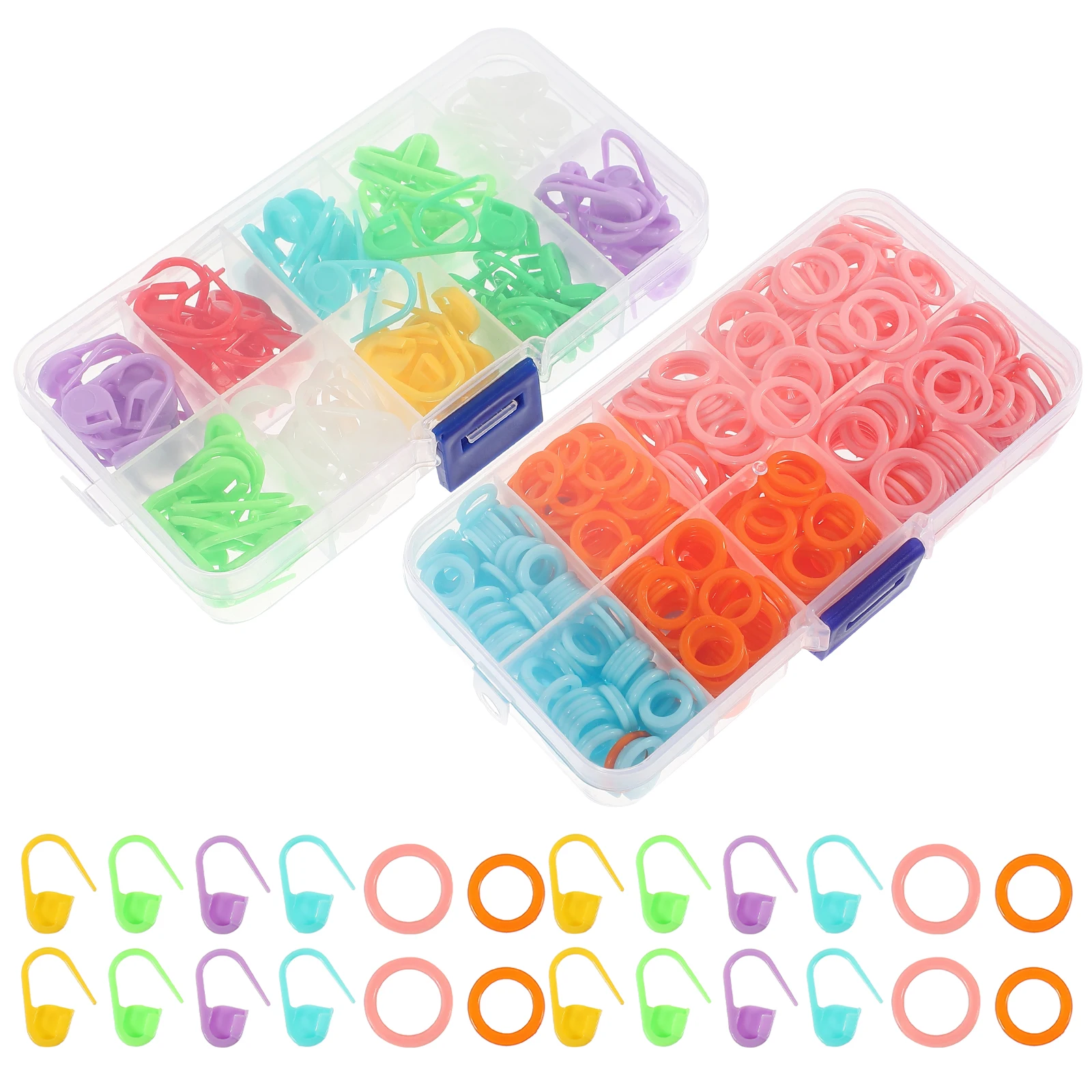 

2 Boxes Marker Clips Yarn Counting Knitting Needle Clips Buckle Knitting Accessories Crochet Tools Plastic Durable Compact