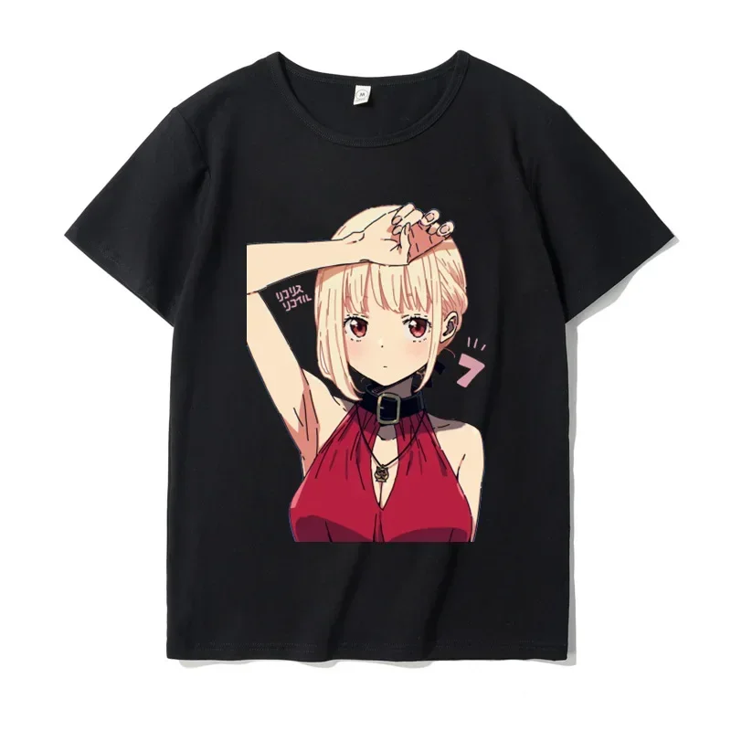 TShirts Japanese Anime Cartoon T-shirt Summer Blouse Clothes Female Y2k Shirts Tops Apparel Kawaii Tees Lycoris Recoil Graphic