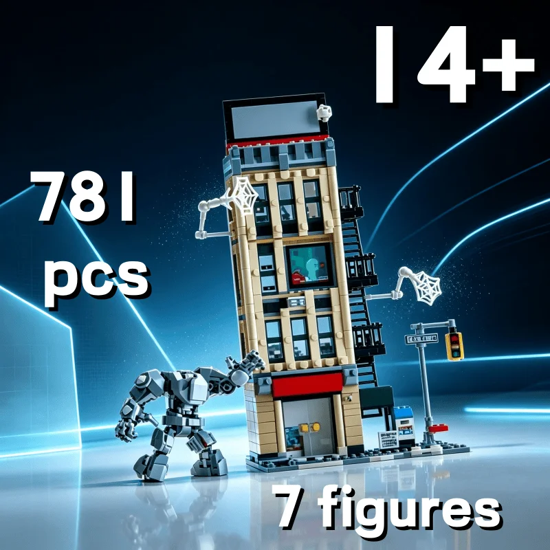 2026 Hot Sales Superhero Series Spider Vs Mysterio Building Blocks 781 Pcs Suitable for Birthday Gifts and Decorative Ornaments