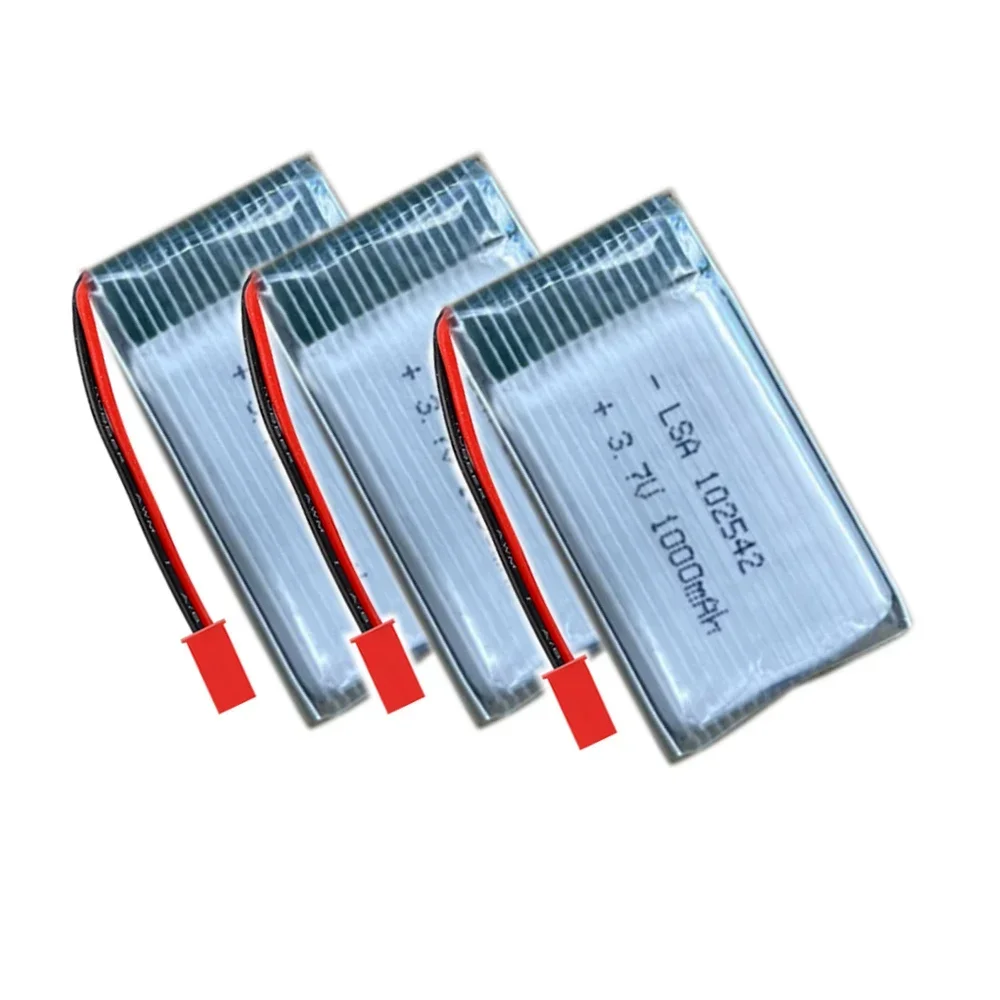 3.7V Li polymer Lithium Battery 25C rate  1000mAh For Drone model airplane model battery 102542 42*25*10mm With JST Plug