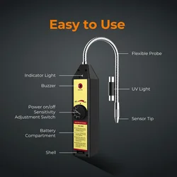 Freon Leak Detector Refrigerant Halogen Leak Detector Air Conditioner R22 R410A R134A R1234YF HCFCs Gas Tester Detection Tool