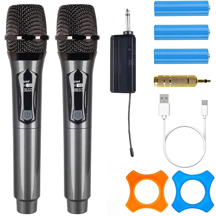 

Karaoke Mic VHF Dynamic Microfono Inalambrico Profesional Handheld Cordless Wireless Microphone for Singing Church