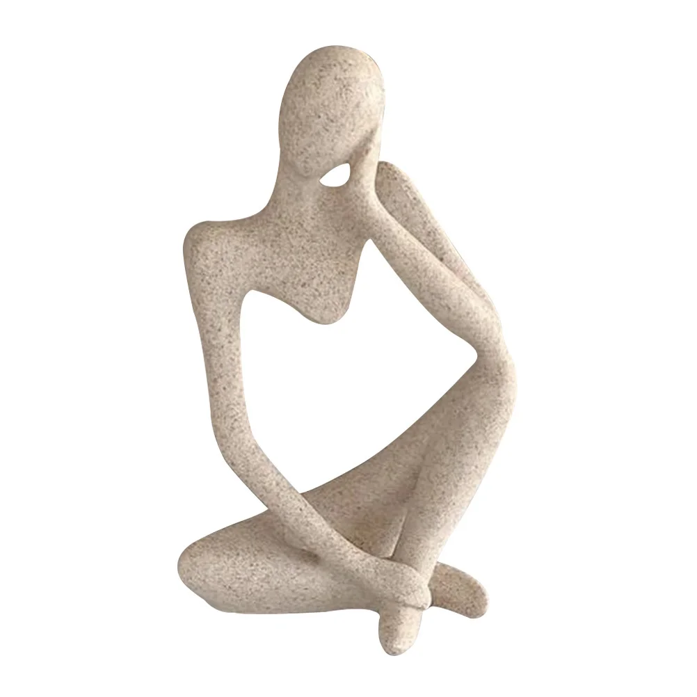 

Sandstone Abstract Sculpture Elegant Desktop Thinker Statue Artistic Home Ornament Bedroom Office Decorative Decor