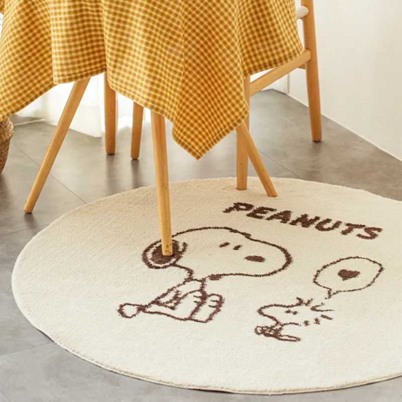 

Snoopy home children's room non-slip absorbent carpet new mat Imitation cashmere round carpet