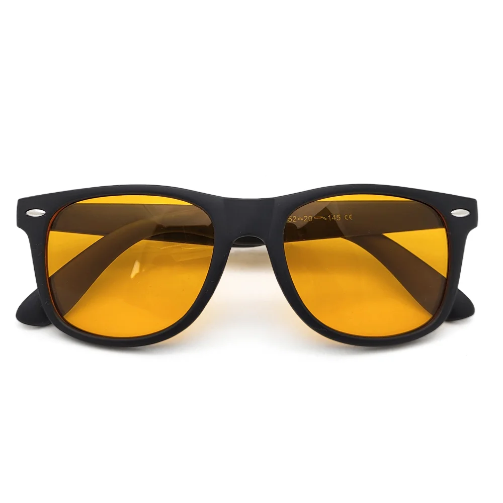 VIVIBEE Nachtsichtbrille mit Blaulichtfilter für Männer, Eckige Computerbrille, Gaming-Brille für Frauen, Orange Brillen – Detail 2