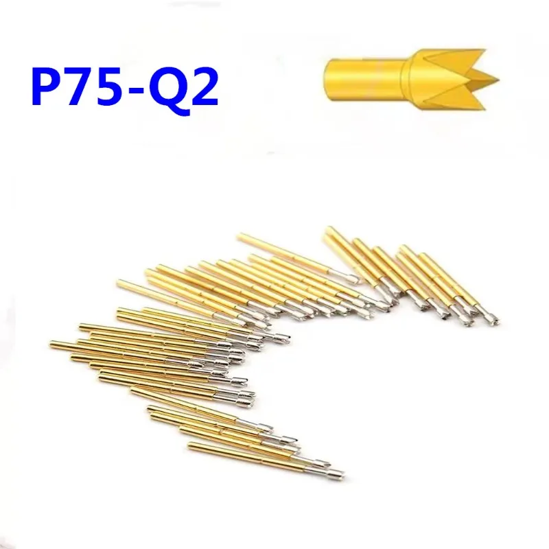 

100PCS/bag P75-Q2 Four-tooth Plum Blossom Head Spring Test Probe Diameter 1.02mm PCB Pogo Pin