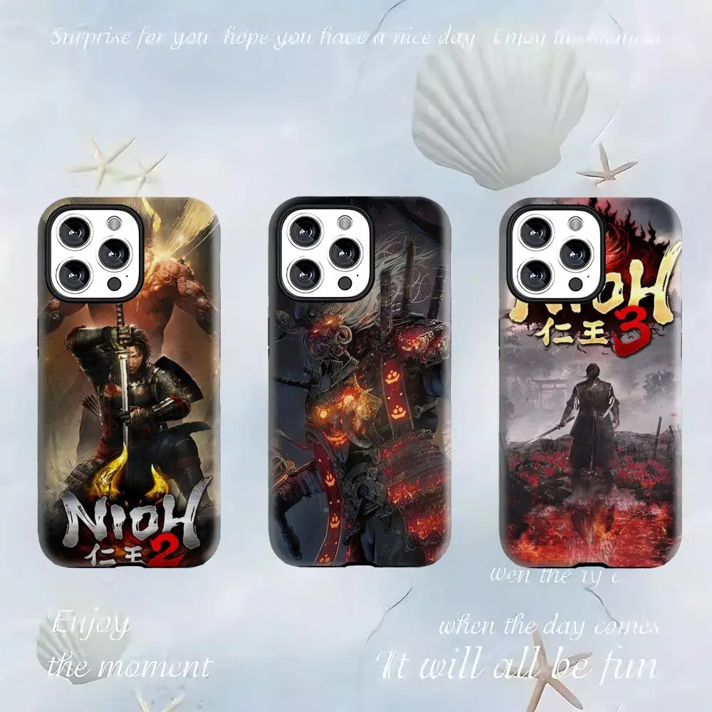 Funda para Teléfono Nioh 3, 2 en 1, Carcasa Brillante para iPhone 17 Air 16 15 14 13 12 11 Pro Max Plus Mini
