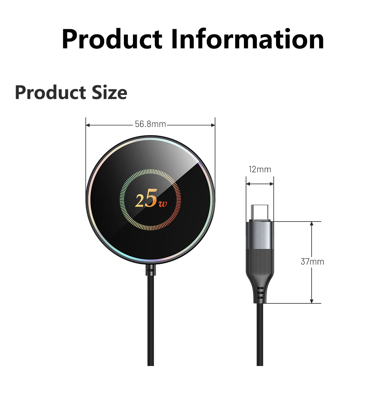 Kabelloses Ladegerät 25W Handy-Ladestation für iPhone 17 16 15 14 13 12 Pro Max Samsung Xiaomi Schnell-Ladestation – Detail 9