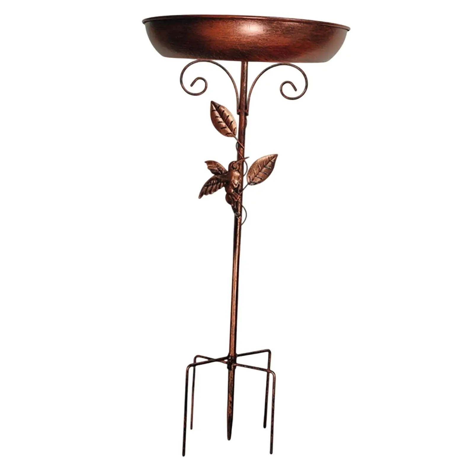 Metal Bird Bath Bird Feeder Easy to Assemble Decor 5 Prongs Base Stake Multipurpose Garden Supplies for Outside Yard Patio