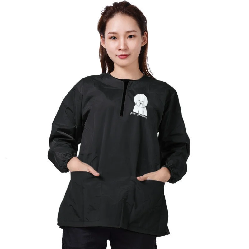 Long Sleeves Dog Grooming Clothing Waterproof Style And Breathable Style Smock Pet Store Uniforms Pet Beautician Work Uniform