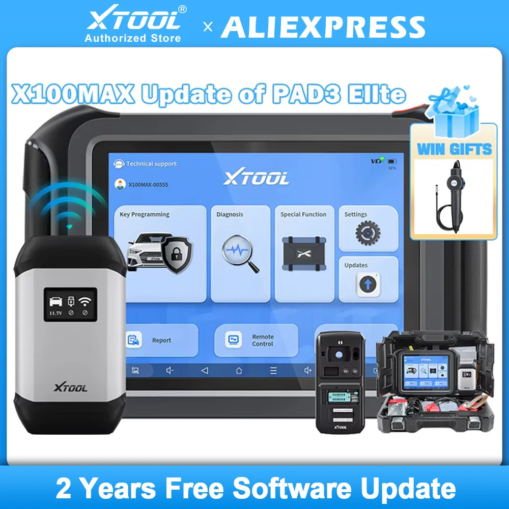 XTOOL X100MAX Advanced IMMO&Key Programmer ECU Coding Bi-directional Scan With KC501 Update of X100Pad3 Topology Map 42+ Service