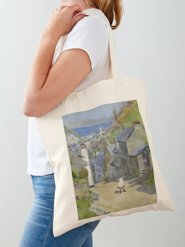 

West Looe Hill in Cornwall, England, in 1904 Tote Bag Customizable tote bag shopping bag logo Custom bags luxury women