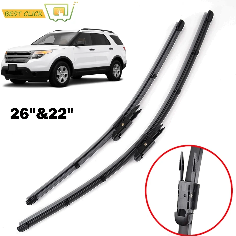 Misima Windshield Windscreen Wiper Blades For Ford Explorer 2011 2012 2013 2014 2015 2016 2017 Front Window Wiper (Not U-type)