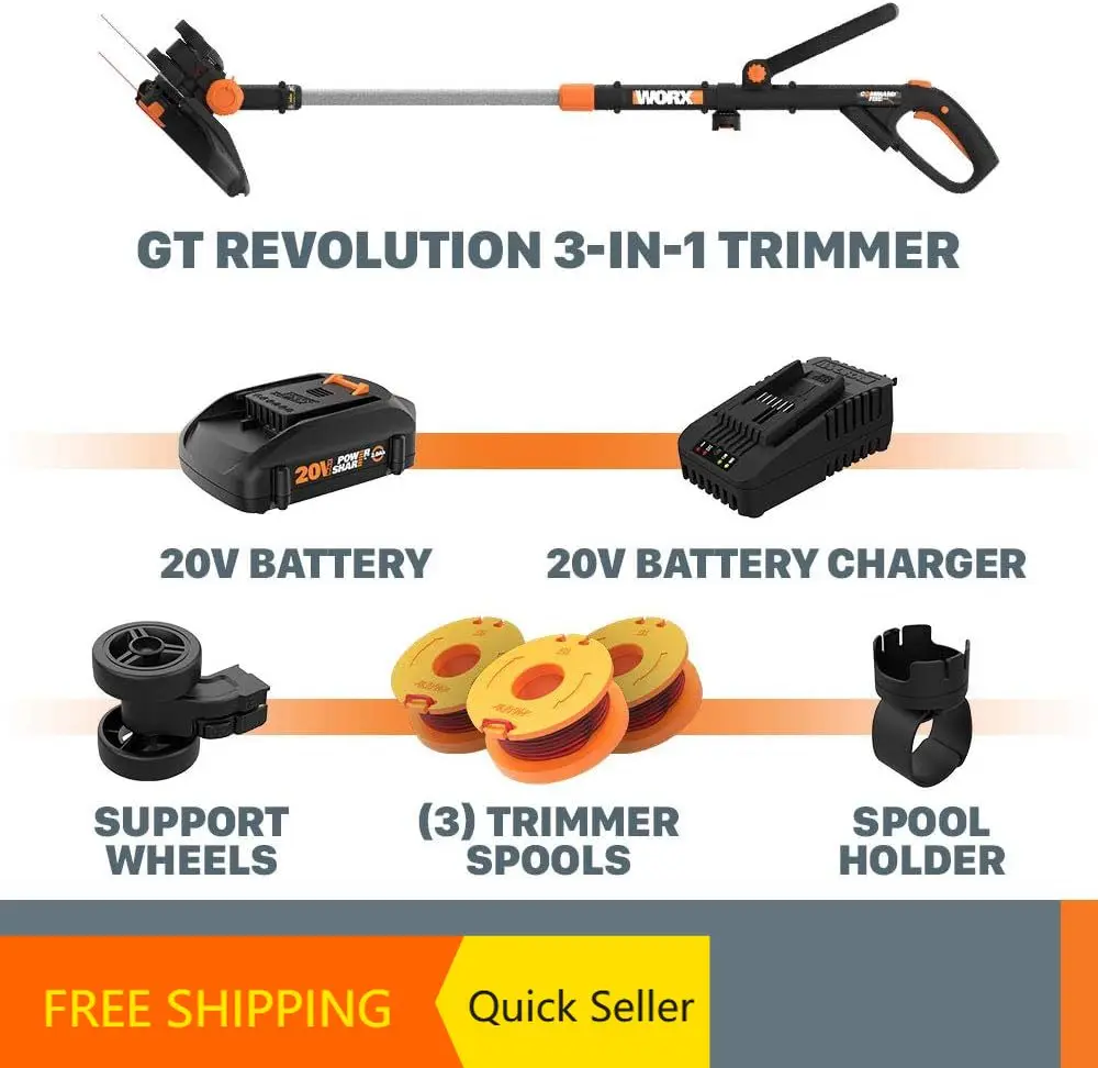 

Well-chosen GT Revolution 20V 12" String Trimmer Grass Trimmer/Edger/Mini-Mower, WG170.2