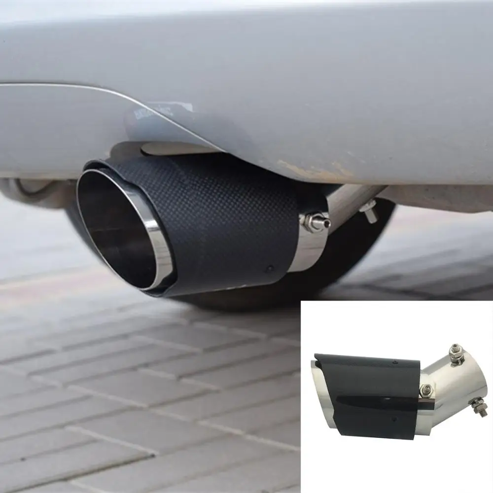 Adjustable Angle Carbon Fiber stainless exhaust Tailpipe Fit For Toyota Land Cruiser Highlander 2014 2015 2016 2017 2018 2019