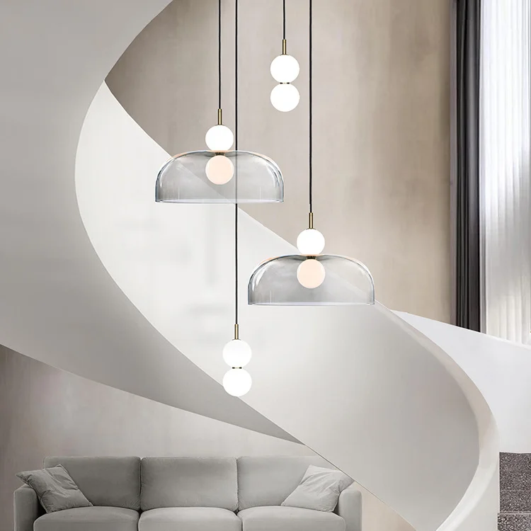 New duplex staircase glass chandelier Design inspired integrated pendant light