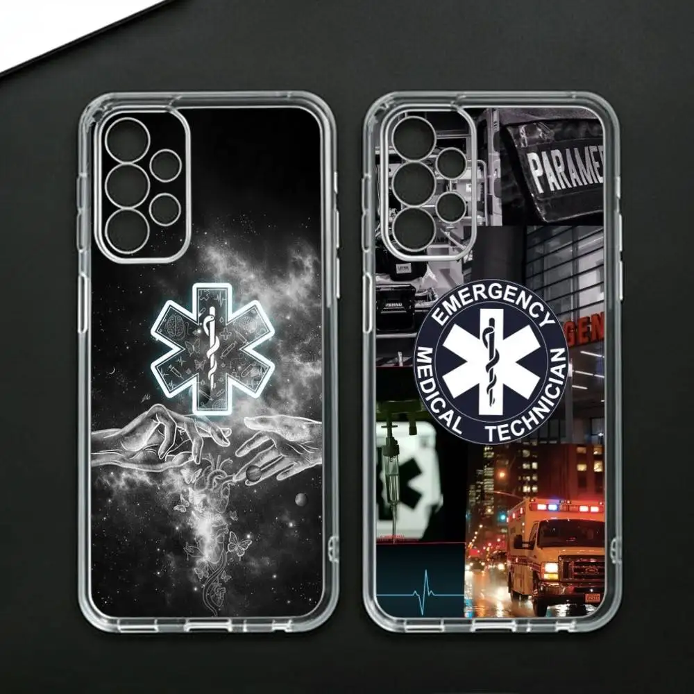 EMT EMS Ambulance LOGO  Phone Case For Samsung Galaxy A71,A70,A52,A51,A40,A30 Transparent Cover