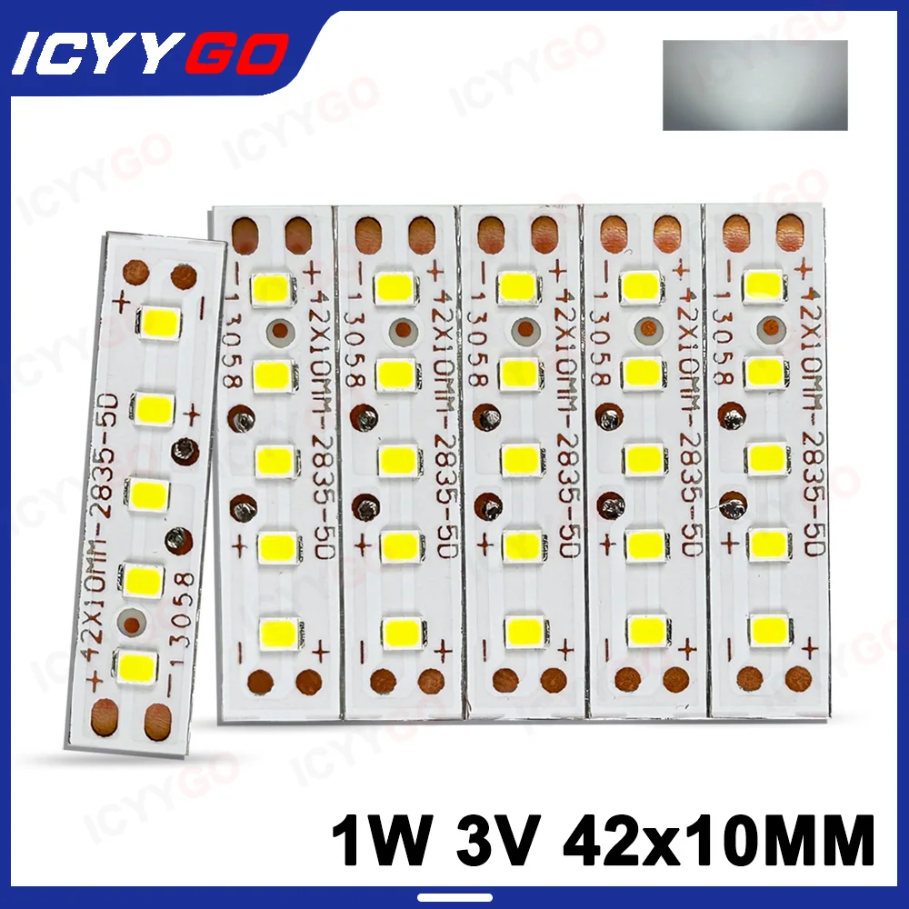 10PCS Low Voltage DC3V LED Small Table Lamp Battery Powered Night Light Panel 43MMx10MM White Light Strip 3V Light Source Panel