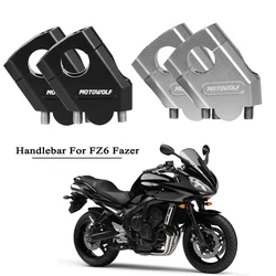 For YAMAHA FZ6 S2 FAZER 600 FZ 6 FAZER600 Aluminum Handlebar Heightening Riser Bar Clamp Mount 3 Colors Motorcycle Accessories