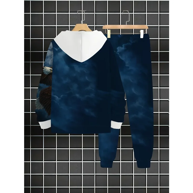 Рисунок 5 - Мужской комплект с капюшоном с узором орла для улицы