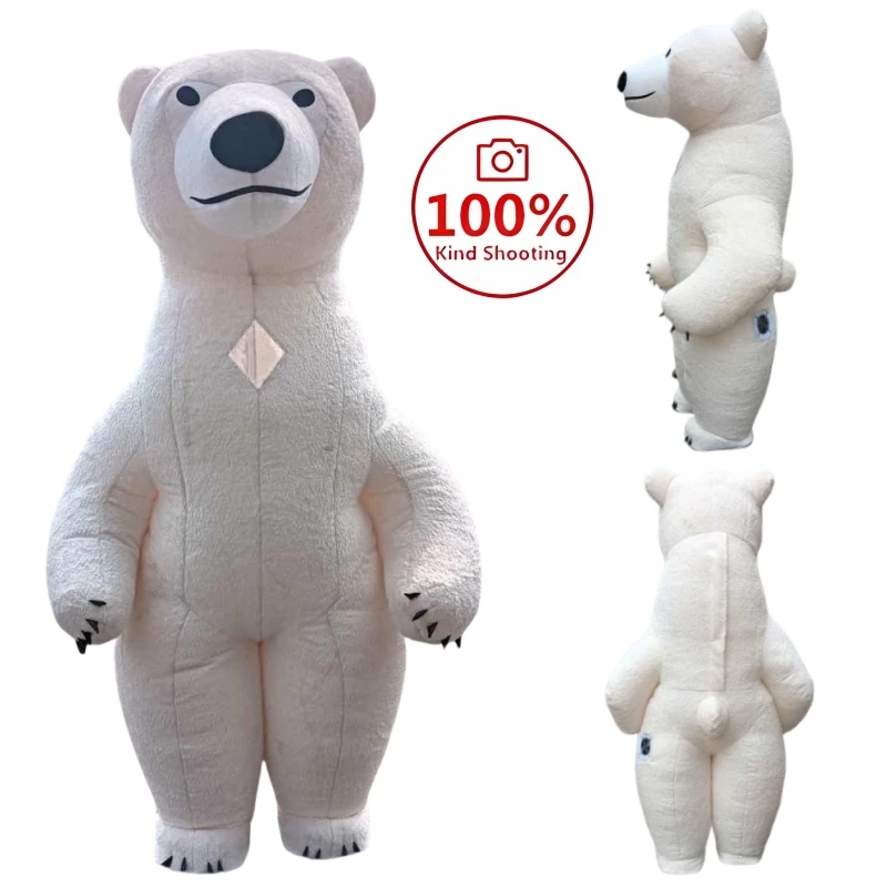 Giant Polar Bear Inflatable Costume Street Funny Mascot Cosplay Costume Halloween Street Funny Cartoon Inflatable Mascot Costume