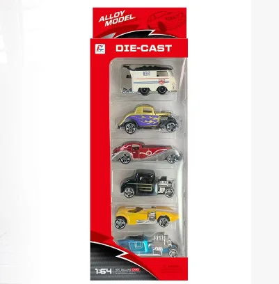 Nuevo Juego de 3/6 Uds. De coche clásico Vintage de aleación, juguete deslizante para niños, modelo de coche pequeño, adorno, Mini sedán, conjunto de regalo de cumpleaños