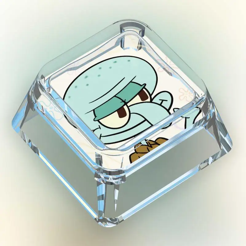 Bonito dos desenhos animados keycap bob esponja calças quadradas patrick estrela cruz teclado mecânico único transparente wooting translúcido keycap